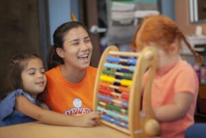 Kid playing abacus