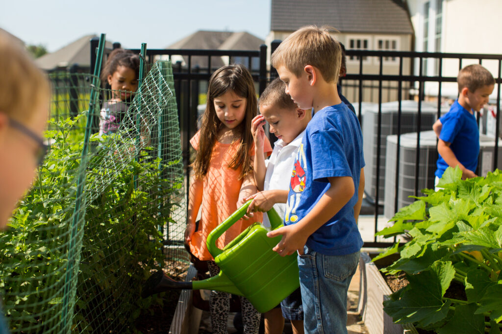 kids watering plants childcare opportunities 1